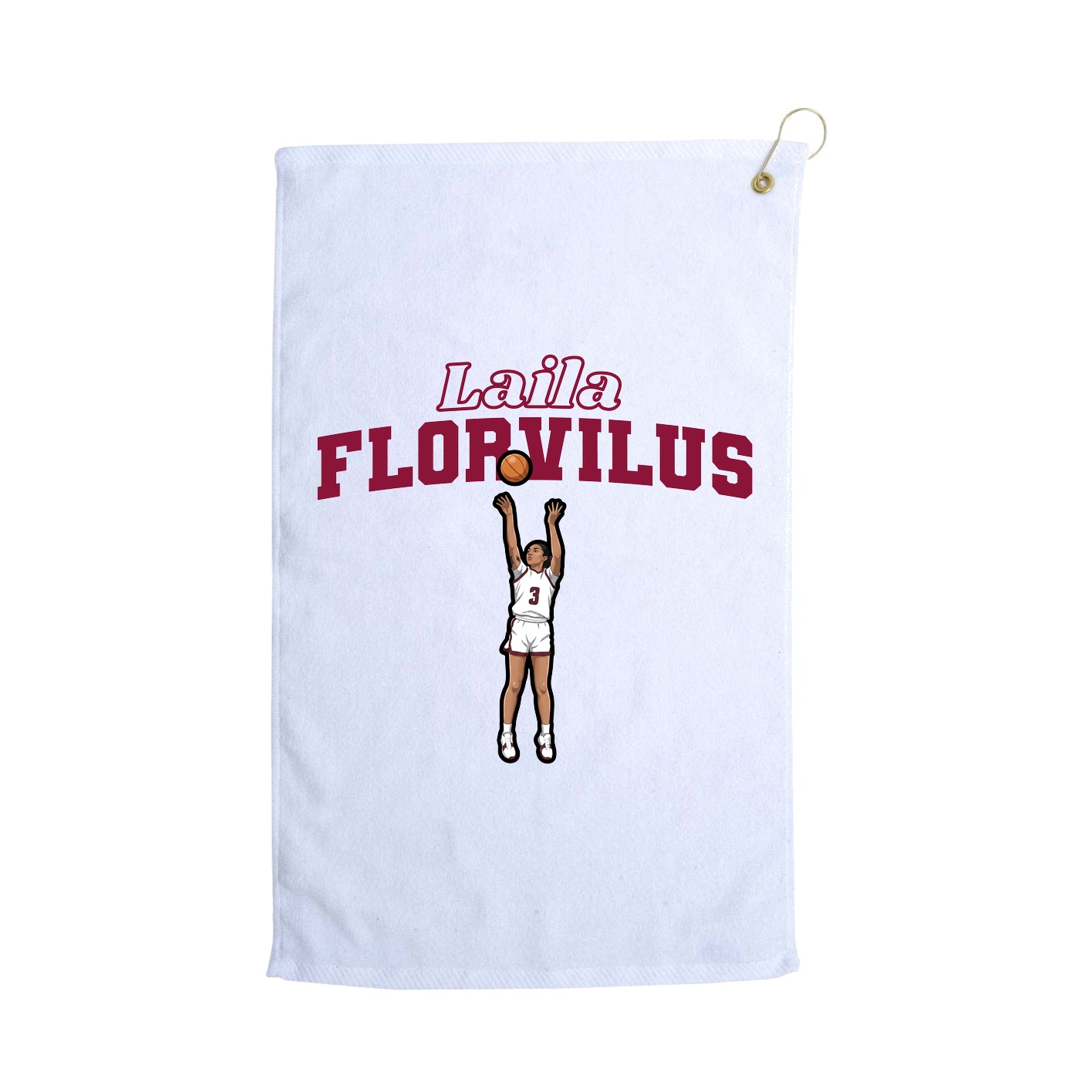 Golf Towel — Name Arch in White