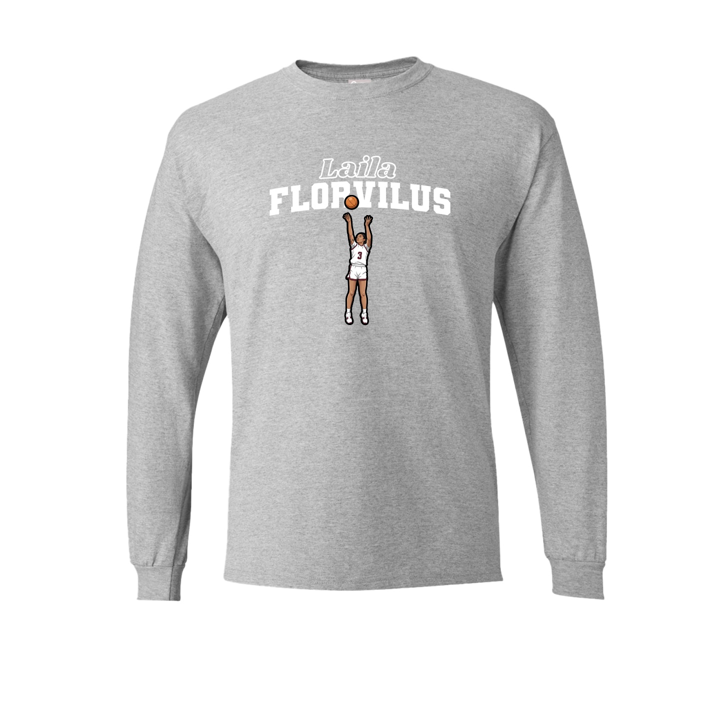 Long Sleeve Tee — Name Arch in Grey