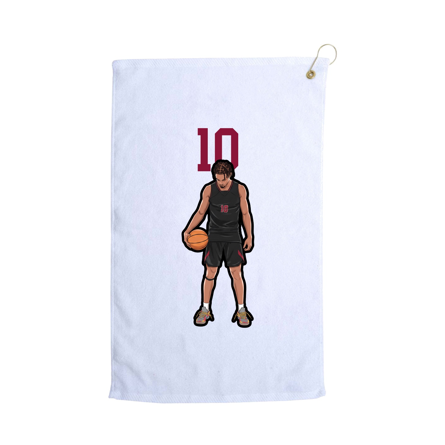 Golf Towel — Number Top in White