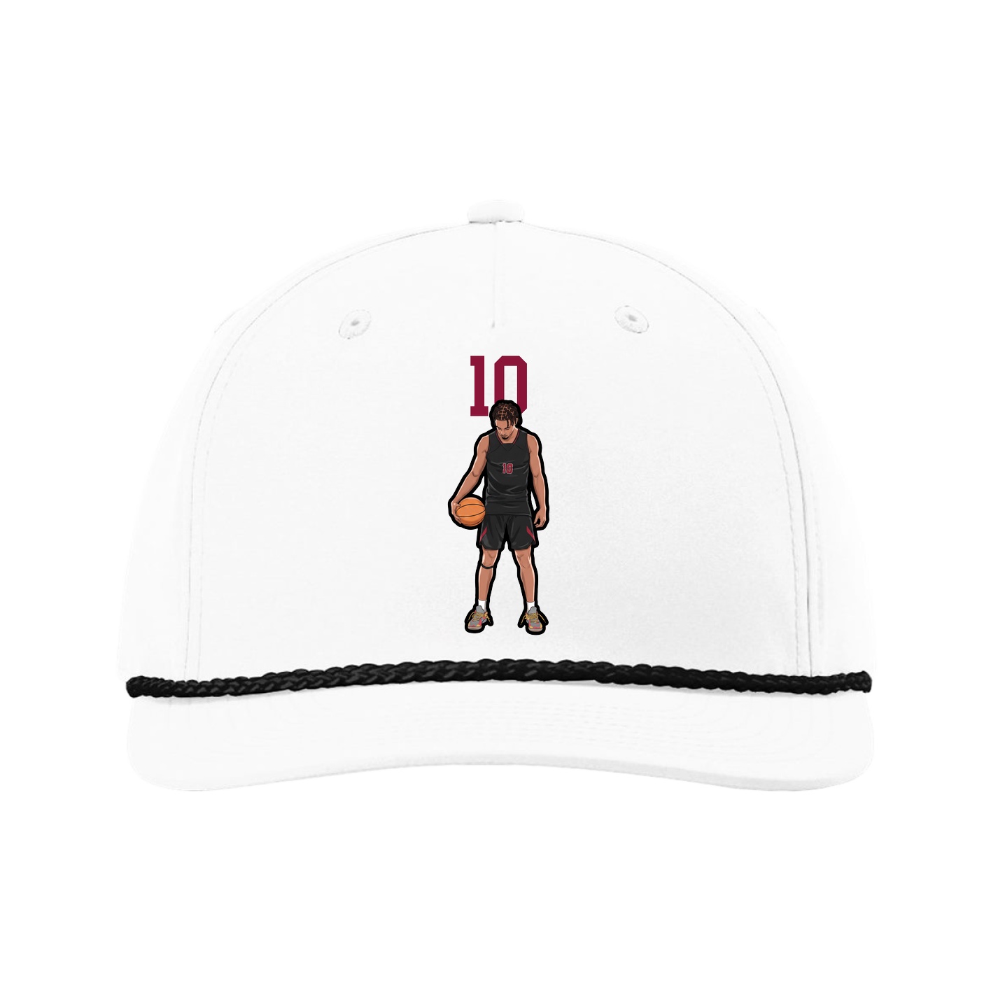 Five-Panel Classic Rope Cap — Number Top in White