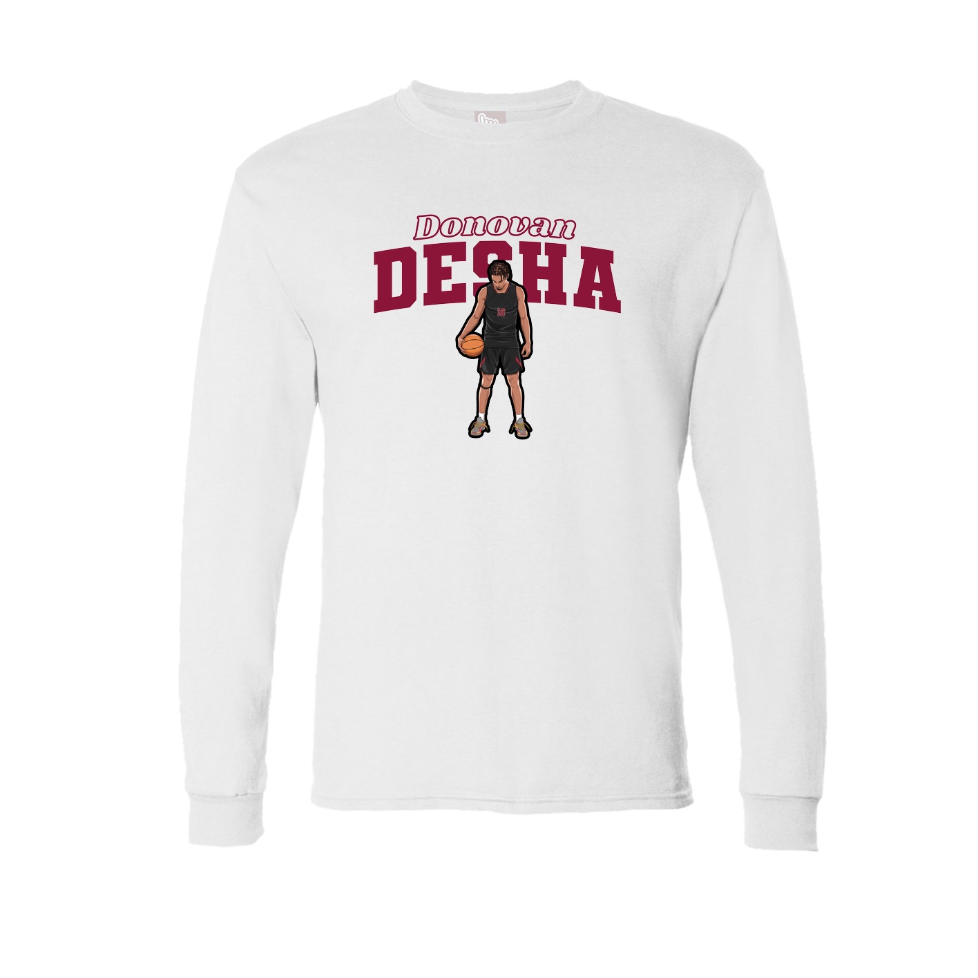 Long Sleeve Tee — Name Arch in White