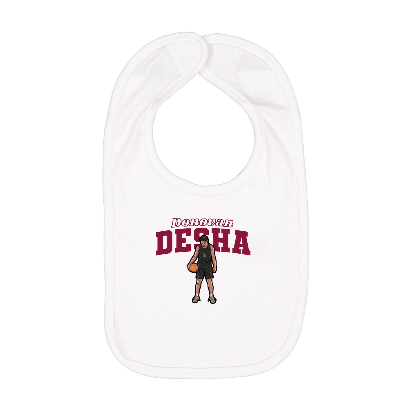 Infant Bib — Name Arch in White