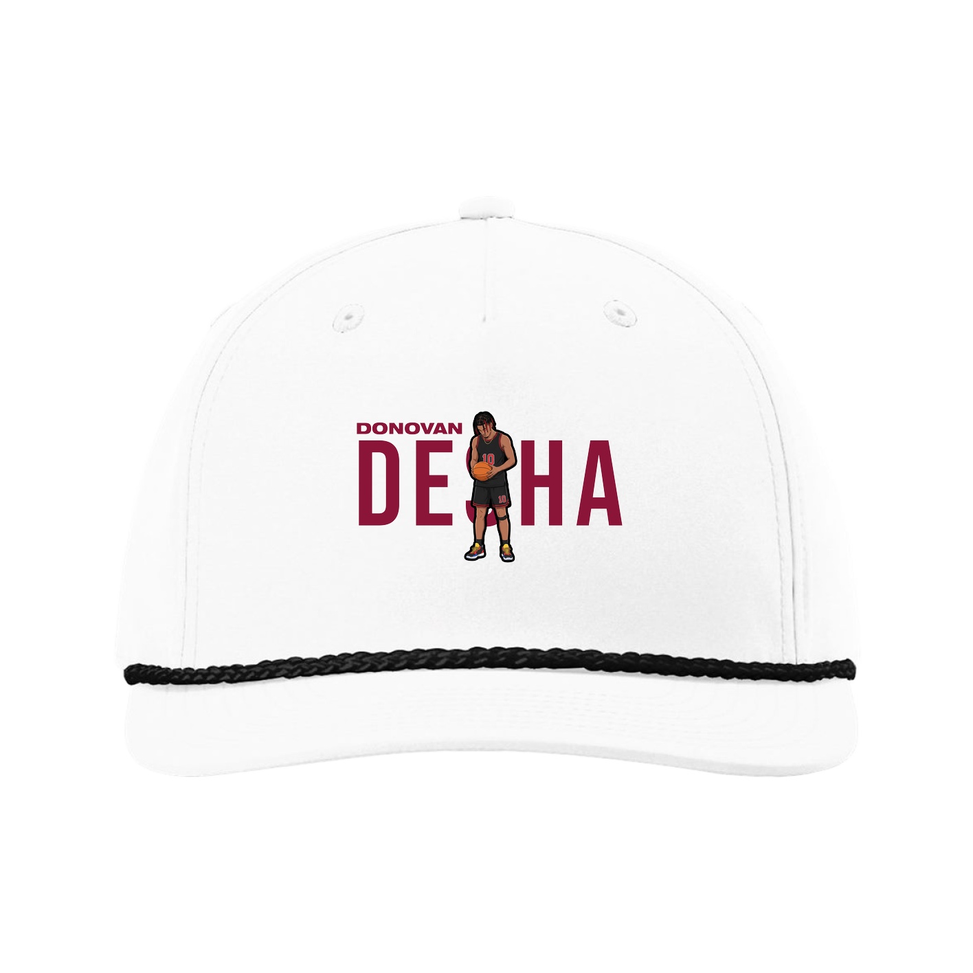 Five-Panel Classic Rope Cap — Player Name in White