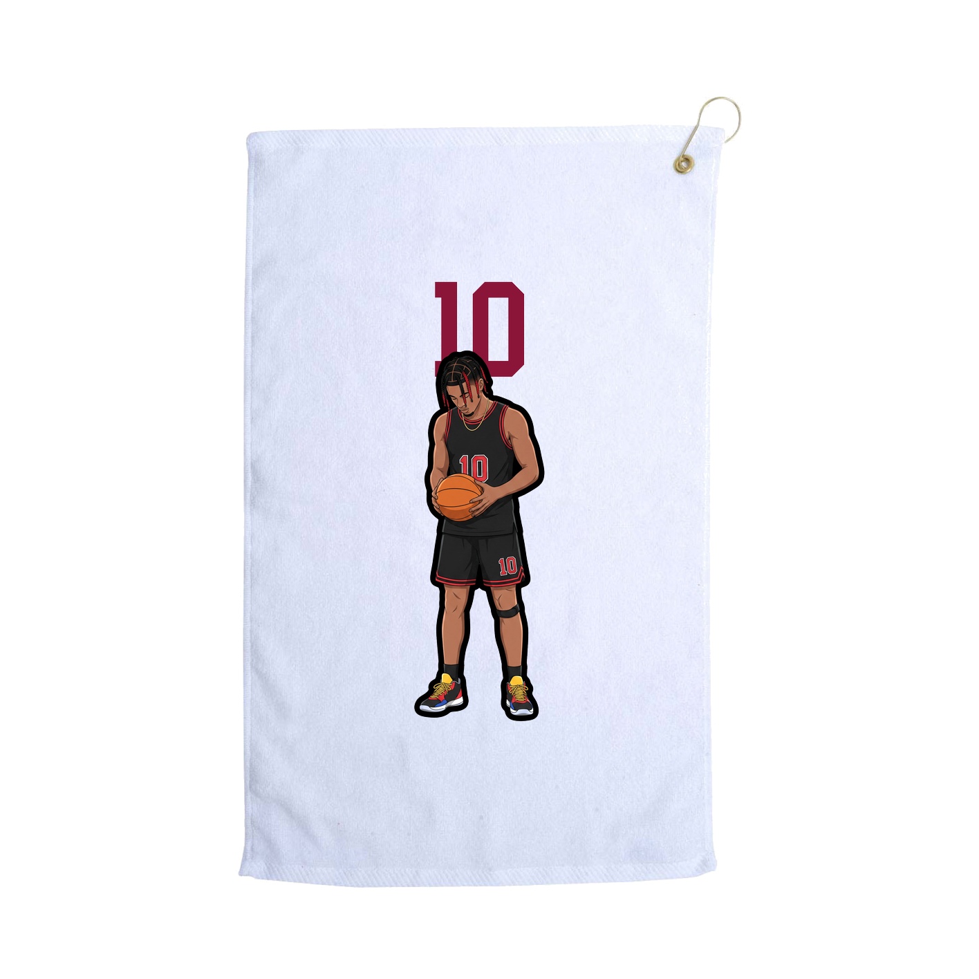Golf Towel — Number Top in White