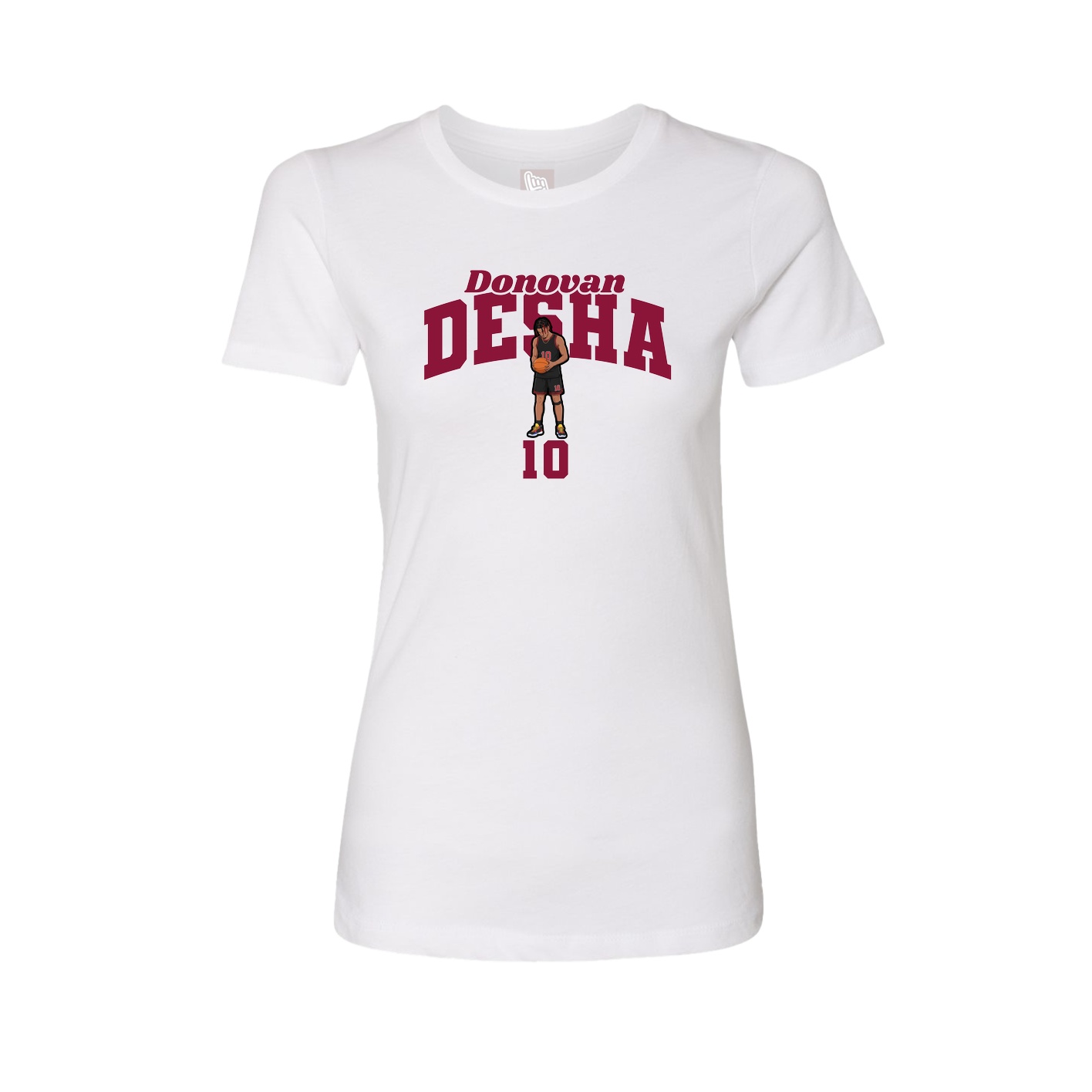 Fitted Women's Tee — Signature Arch in White