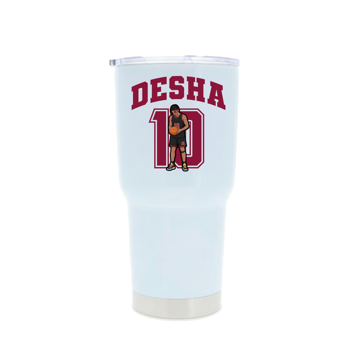 30oz Stainless Steel Tumbler — Number in White