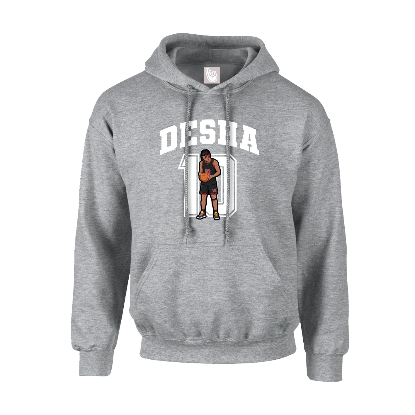 Hoodie — Number in Grey