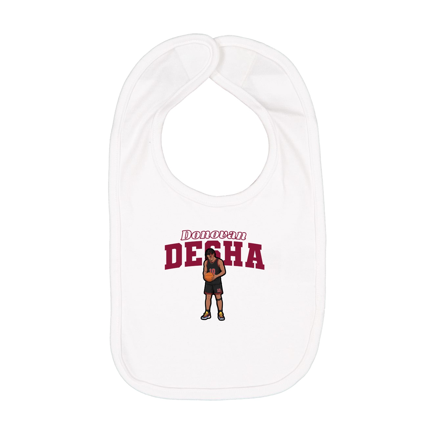 Infant Bib — Name Arch in White