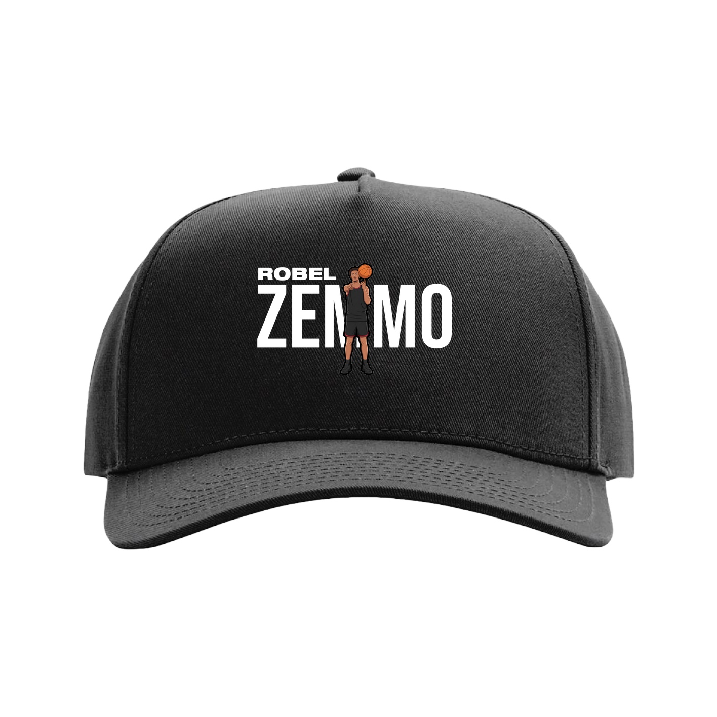 Full Fabric Five-Panel Champ Cap — Player Name in Black