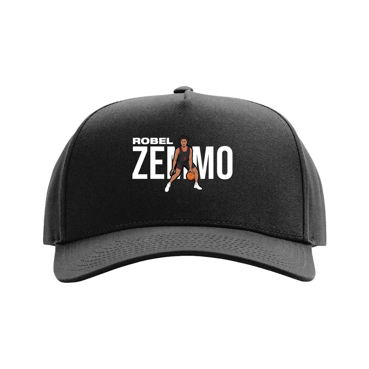 Full Fabric Five-Panel Champ Cap — Player Name in Black
