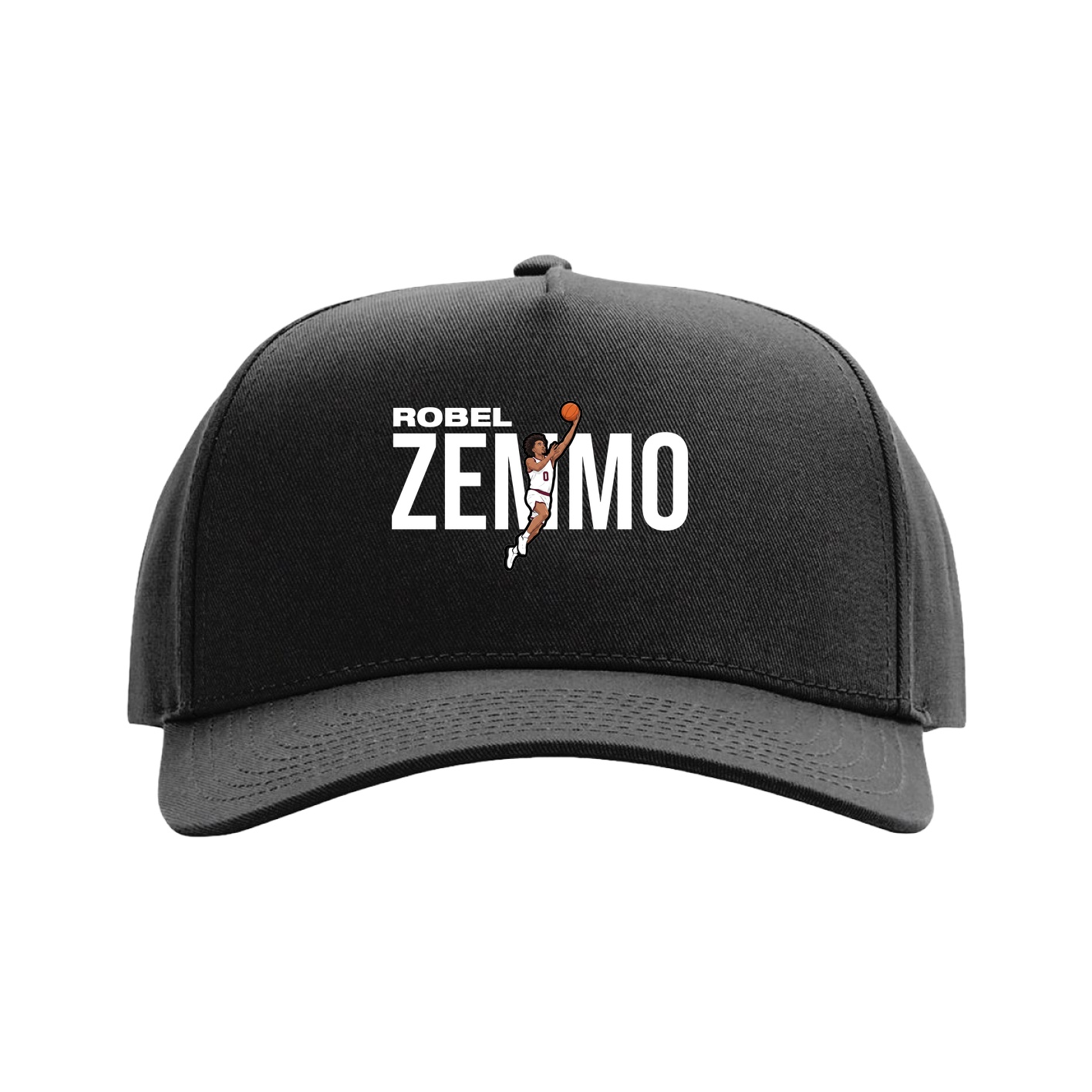 Full Fabric Five-Panel Champ Cap — Player Name in Black