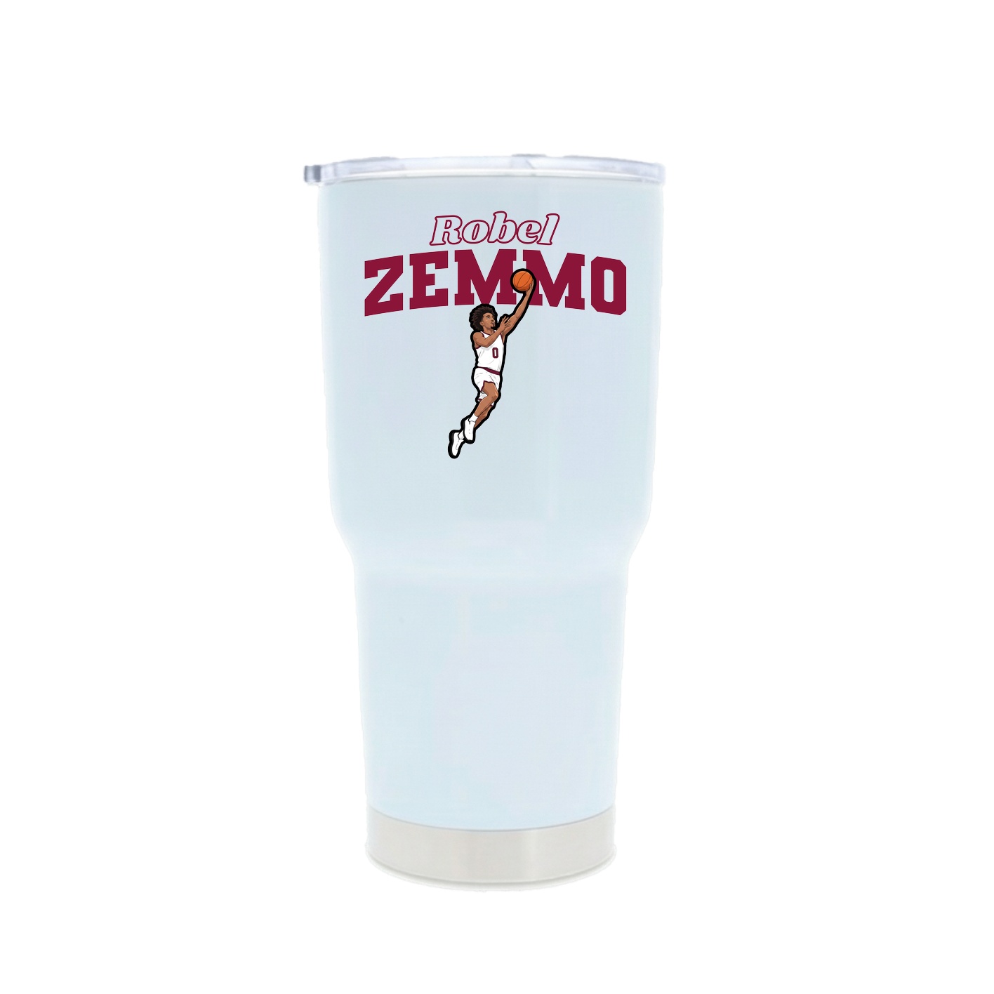 30oz Stainless Steel Tumbler — Name Arch in White