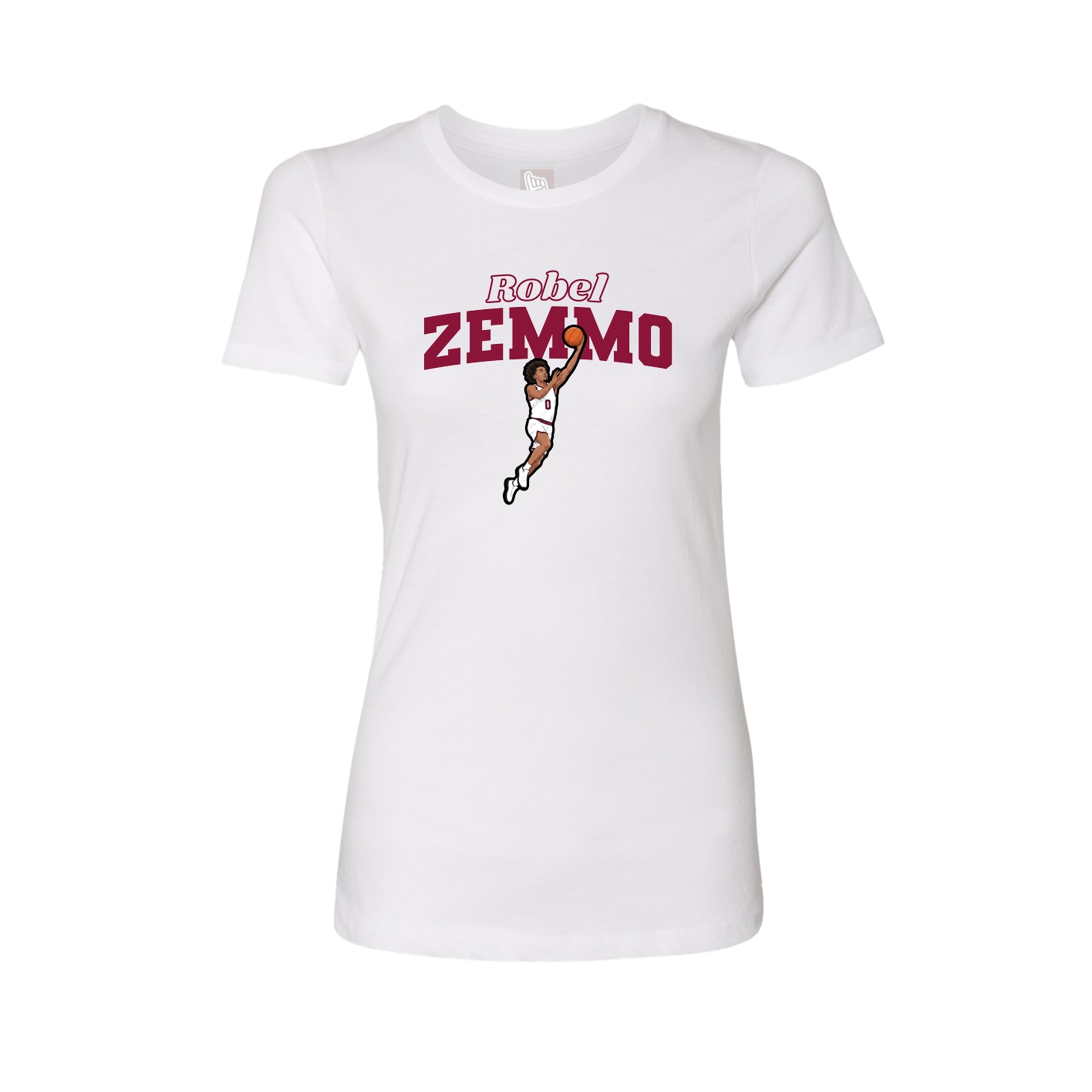 Fitted Women's Tee — Name Arch in White