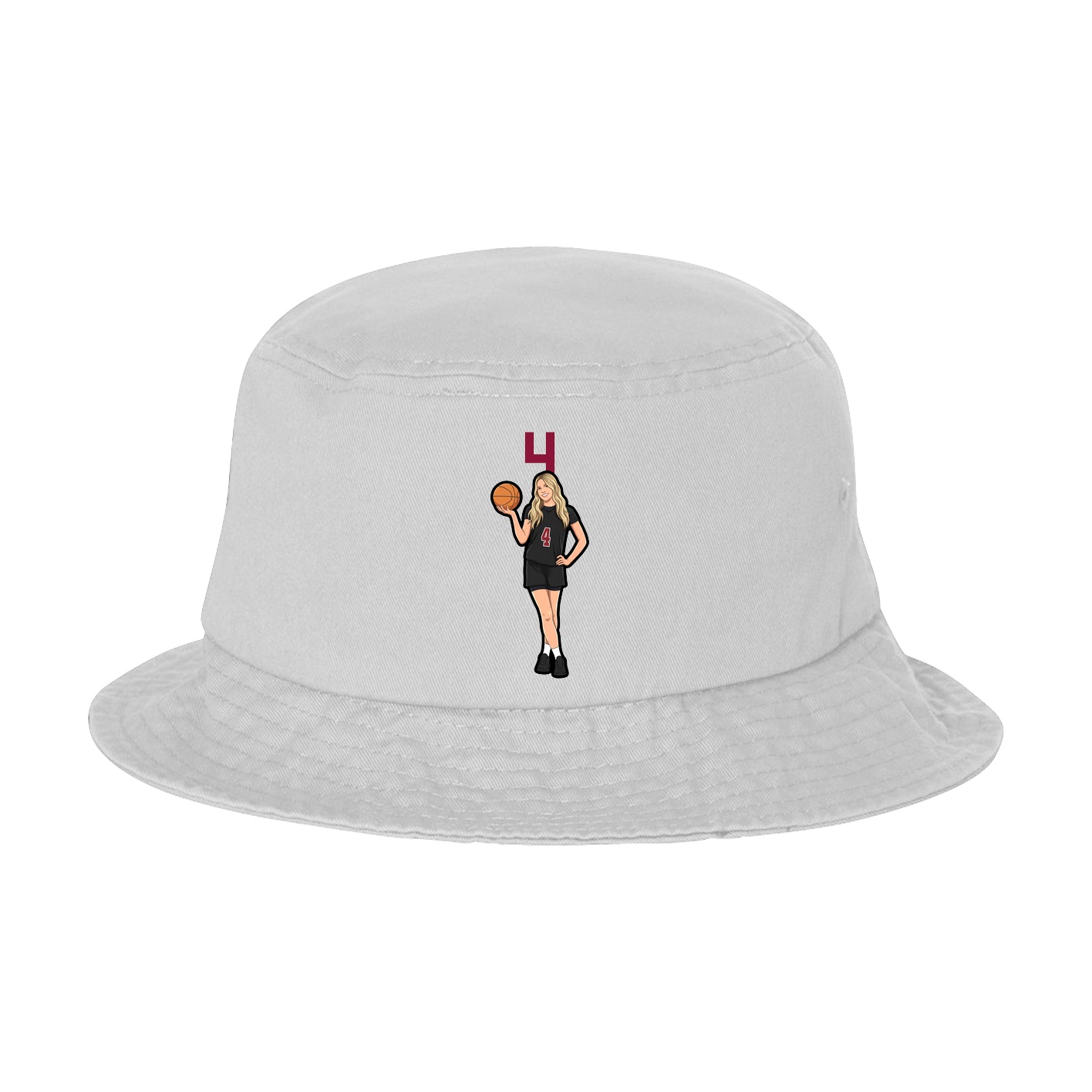 Bucket Cap — Number Top in White