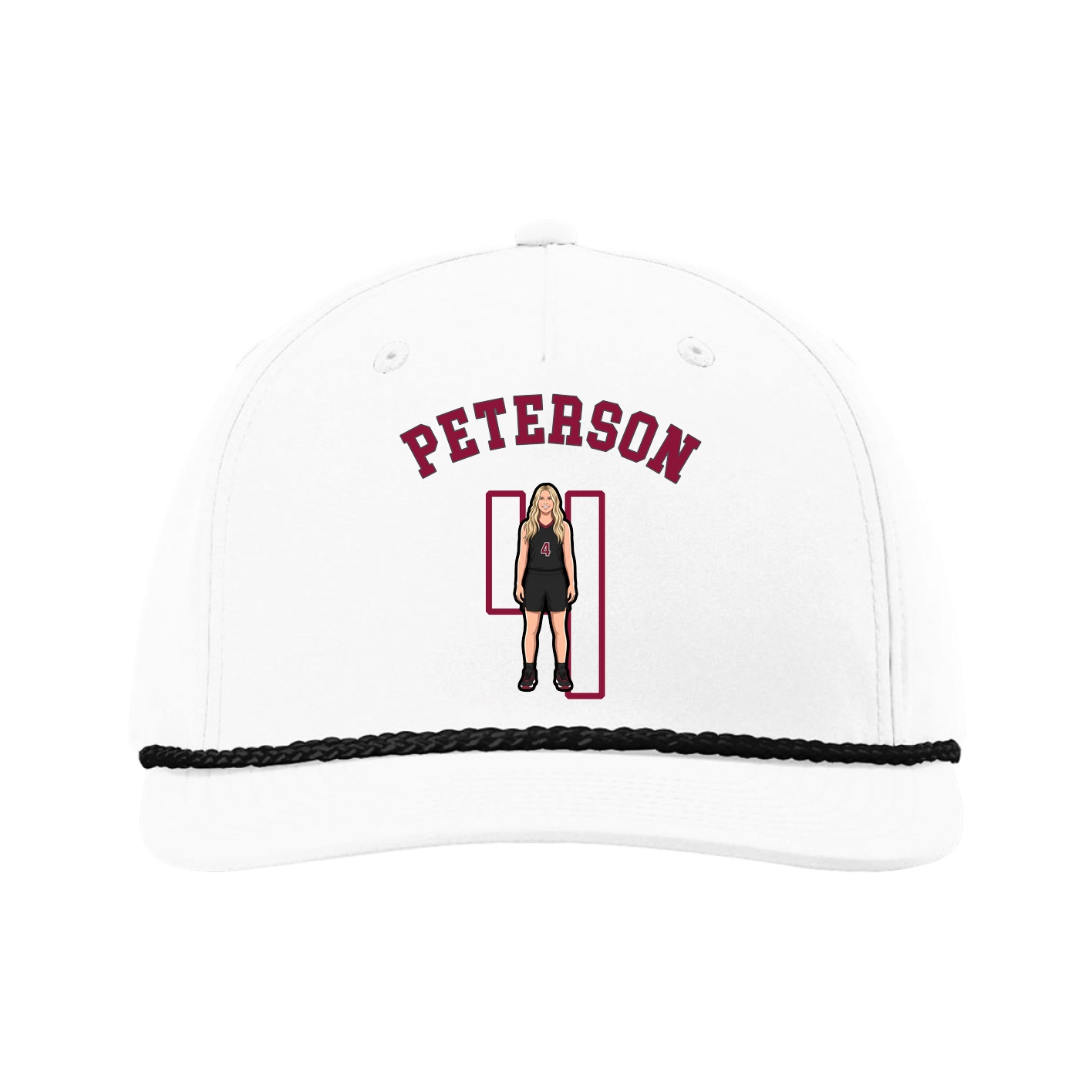 Five-Panel Classic Rope Cap — Shirsey Arch in White