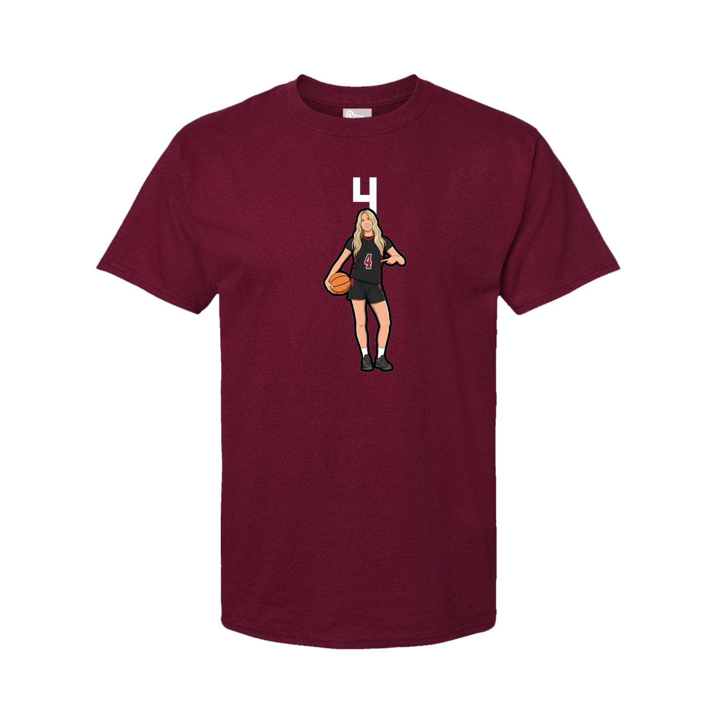 Youth Tee — Number Top in Cardinal