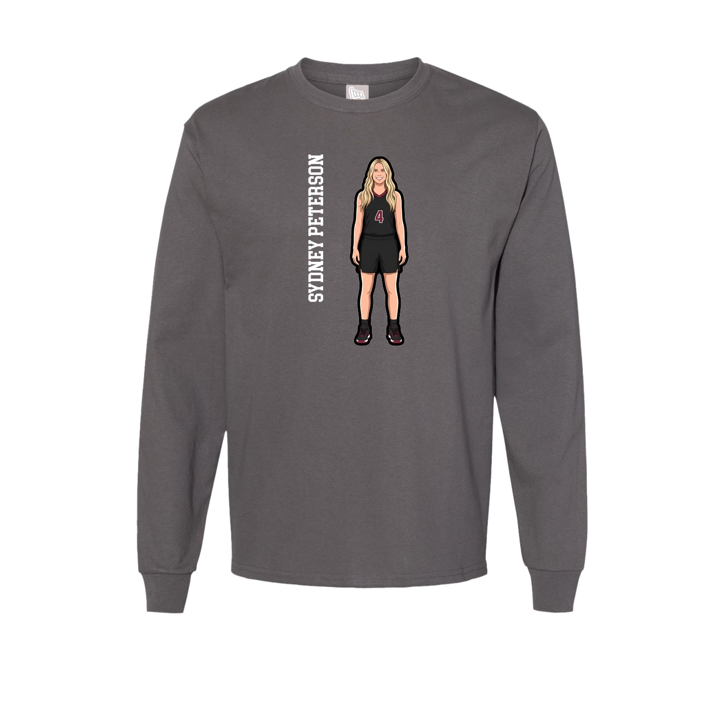 Long Sleeve Tee — Name Vertical in Grey