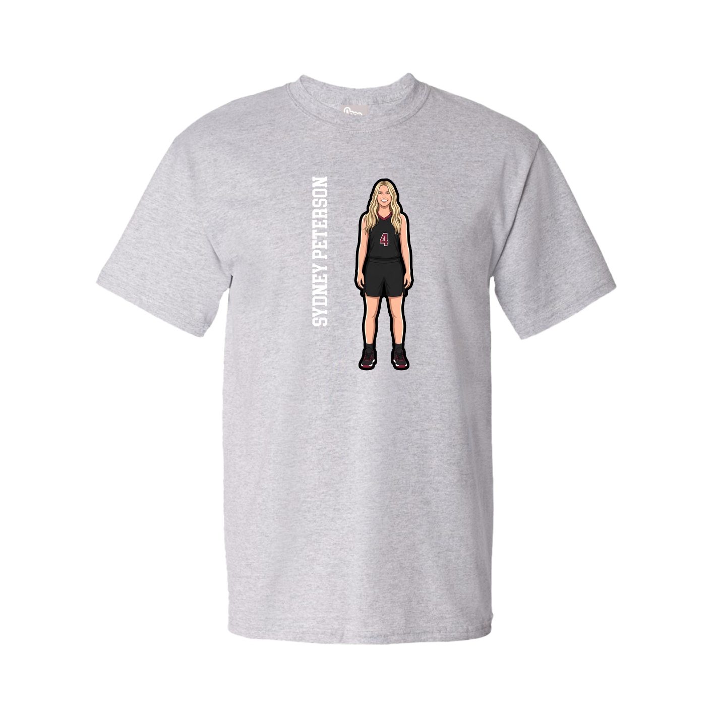Youth Tee — Name Vertical in Grey
