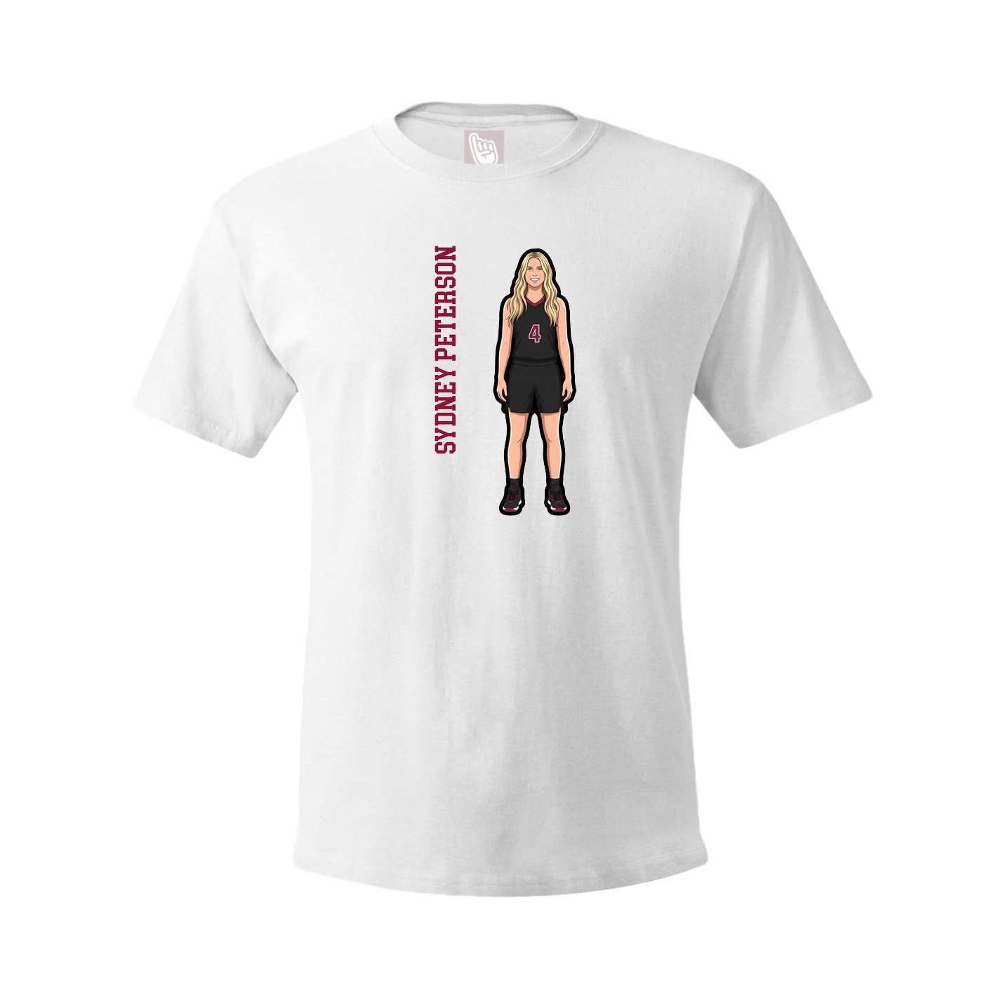 Youth Tee — Name Vertical in White