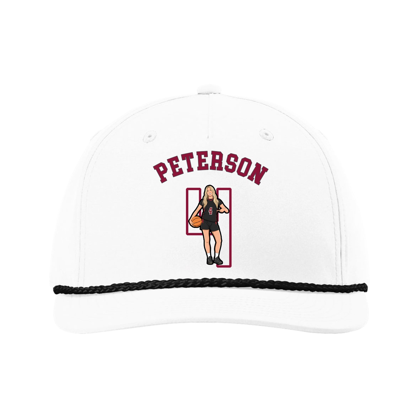 Five-Panel Classic Rope Cap — Shirsey Arch in White