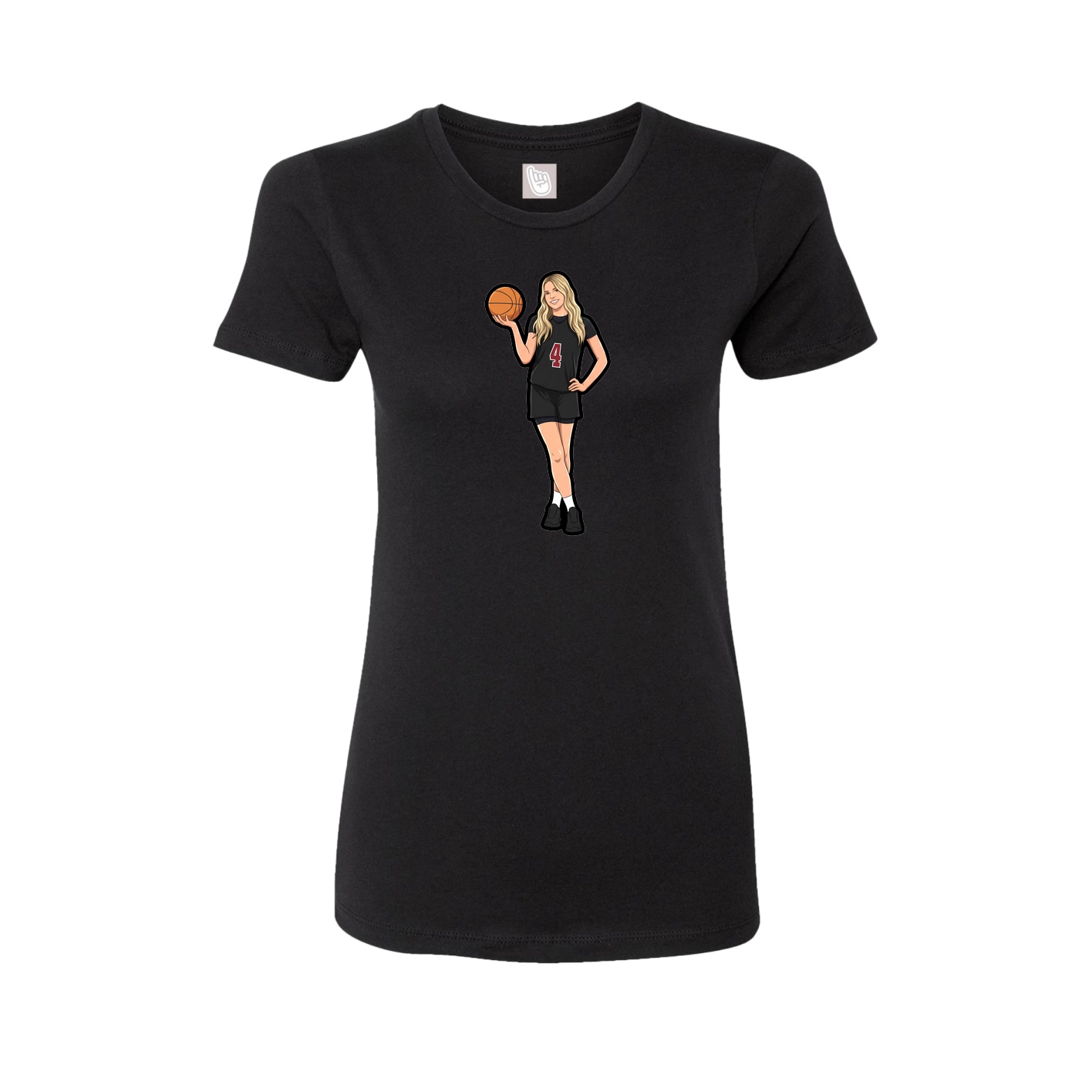 Womens Tee — Name Vertical in Black