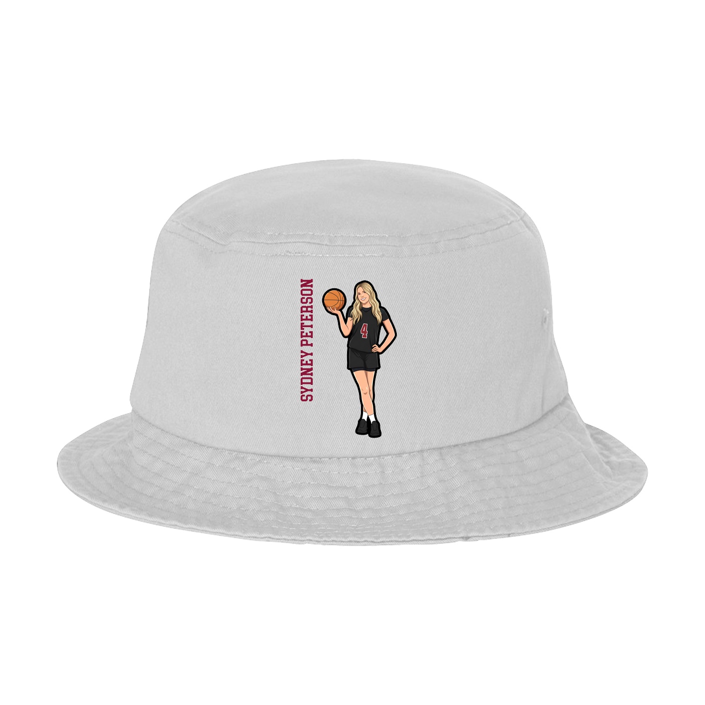 Bucket Cap — Name Vertical in White