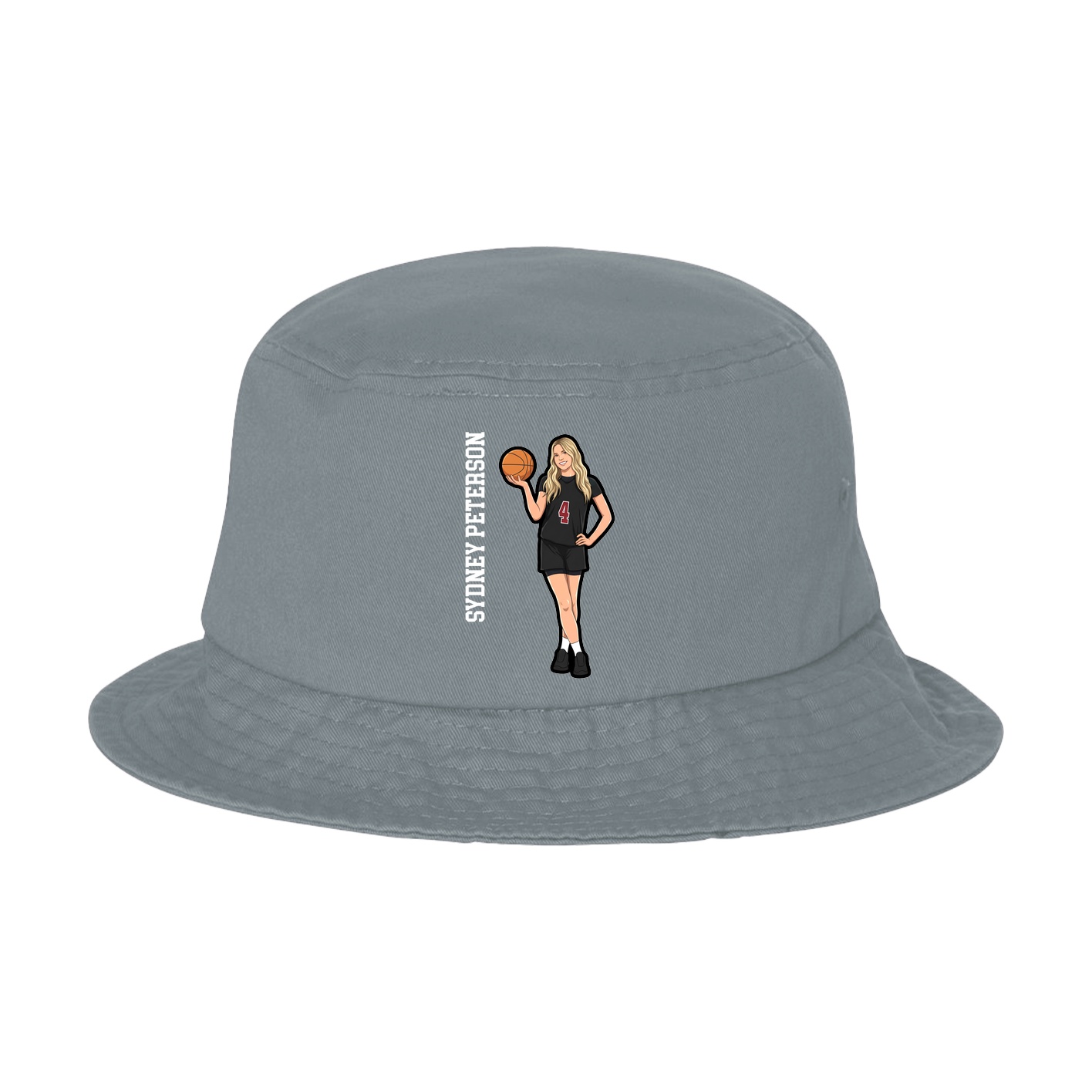 Bucket Cap — Name Vertical in Grey