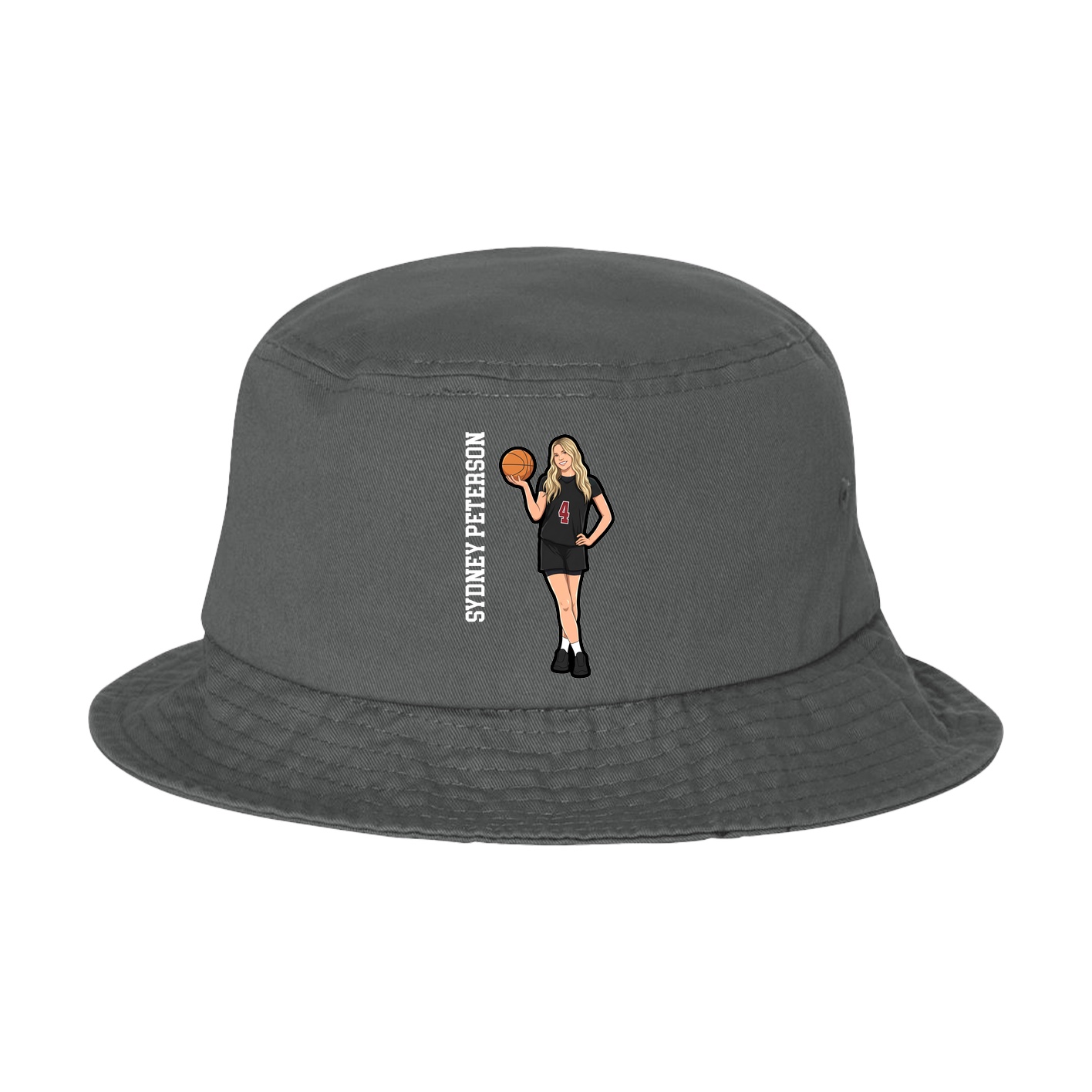 Bucket Cap — Name Vertical in Grey