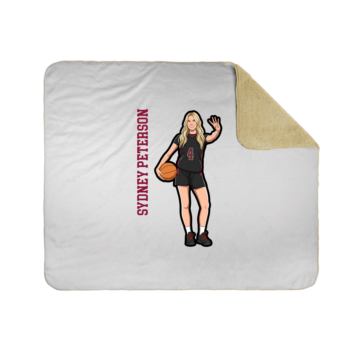 Throw Blanket — Name Vertical in White
