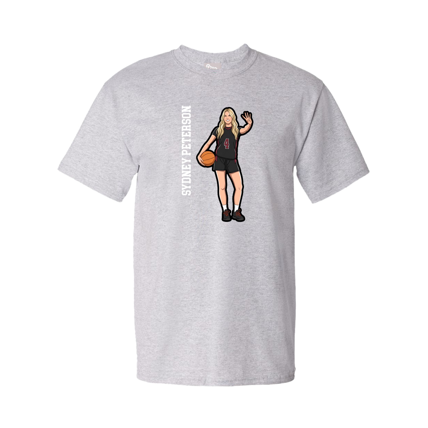 Tee — Name Vertical in Grey