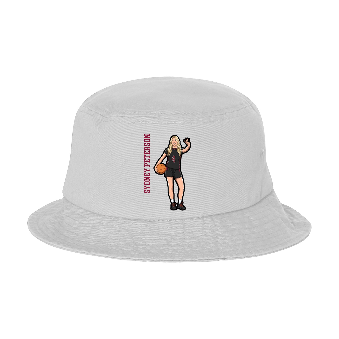 Bucket Cap — Name Vertical in White