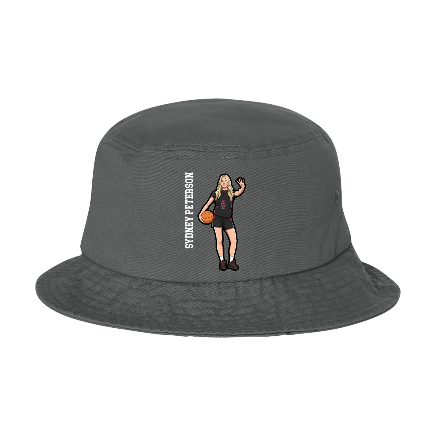 Bucket Cap — Name Vertical in Grey