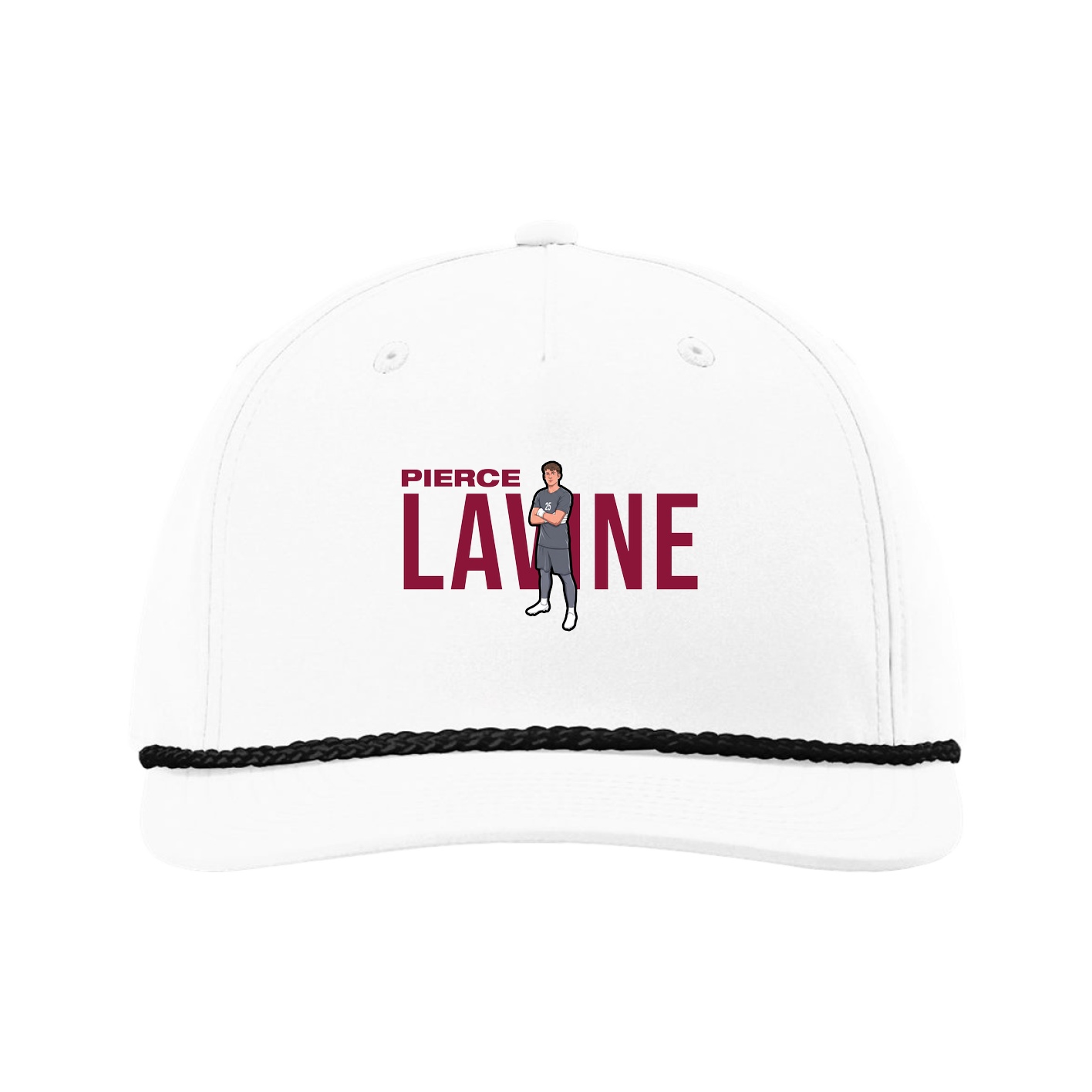 Five-Panel Classic Rope Cap — Player Name in White