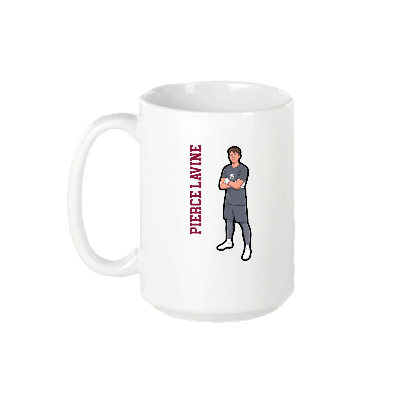 15oz Coffee Mug — Name Vertical in White