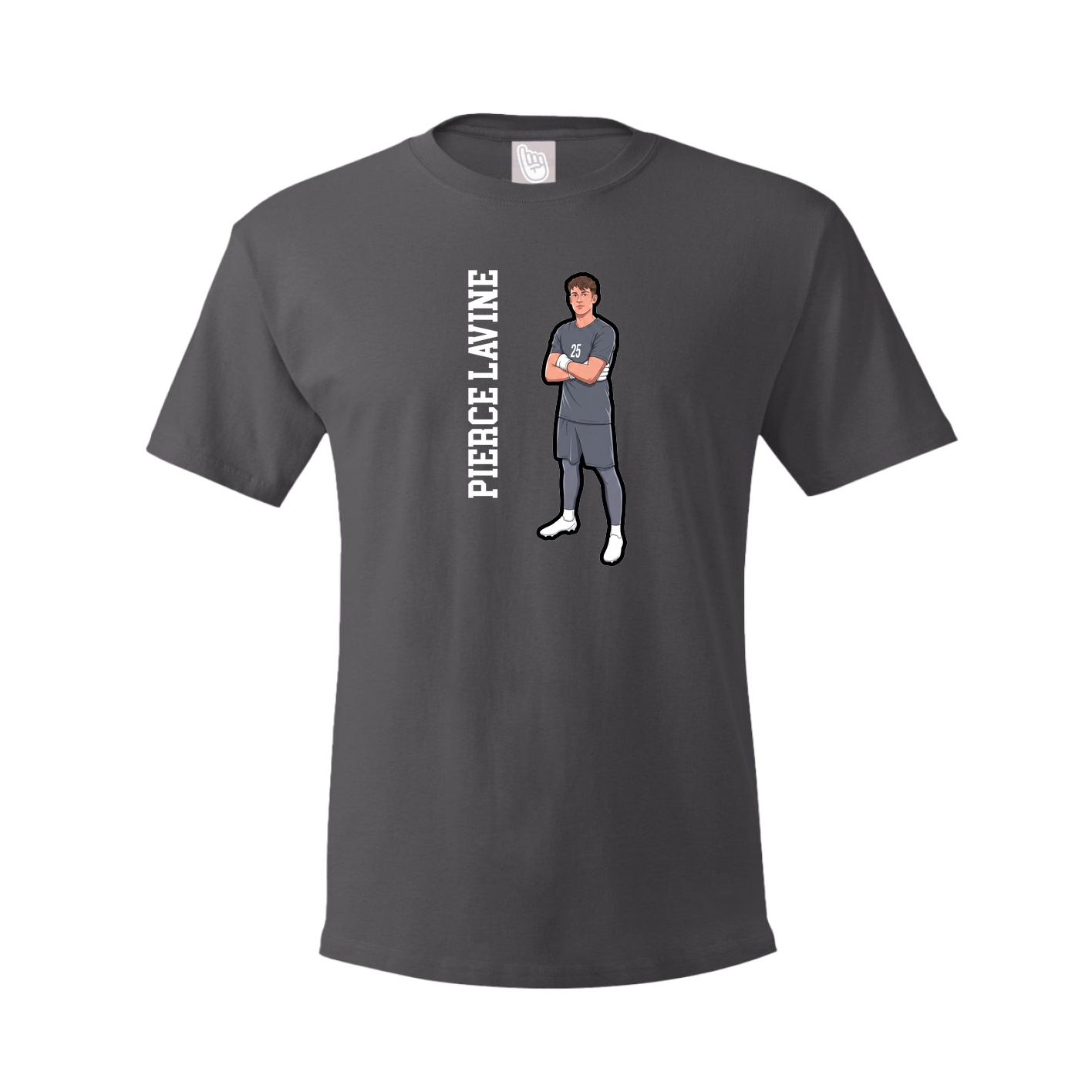 Tee — Name Vertical in Grey