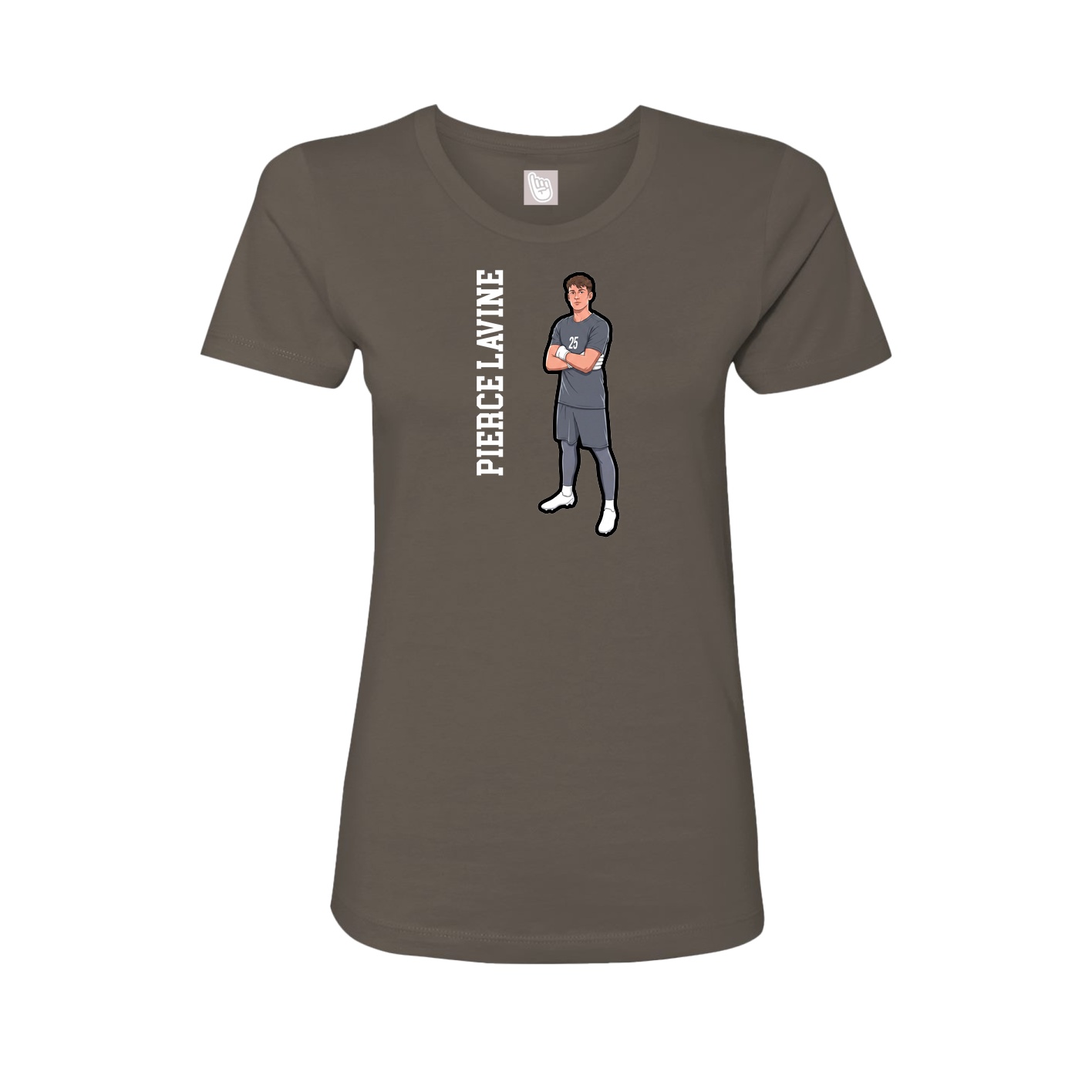 Fitted Women's Tee — Name Vertical in Grey