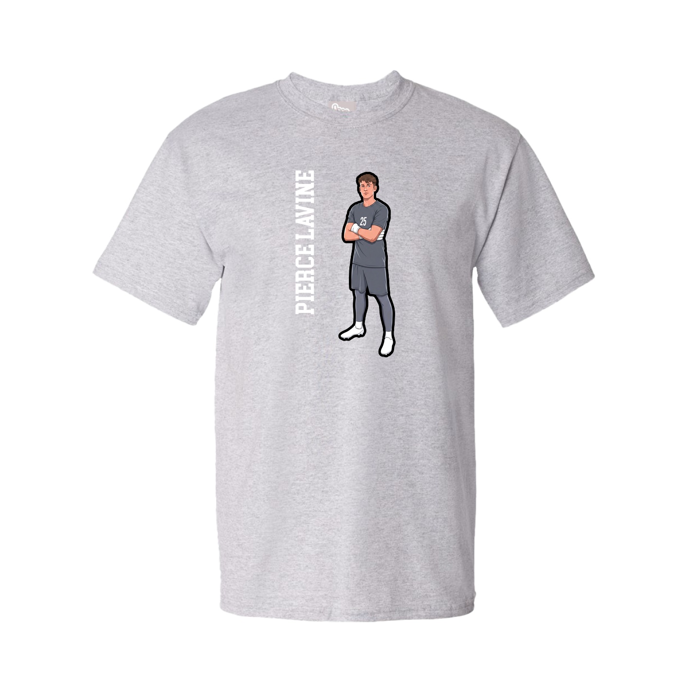 Youth Tee — Name Vertical in Grey