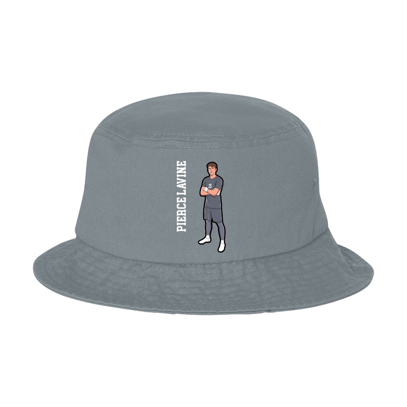 Bucket Cap — Name Vertical in Grey
