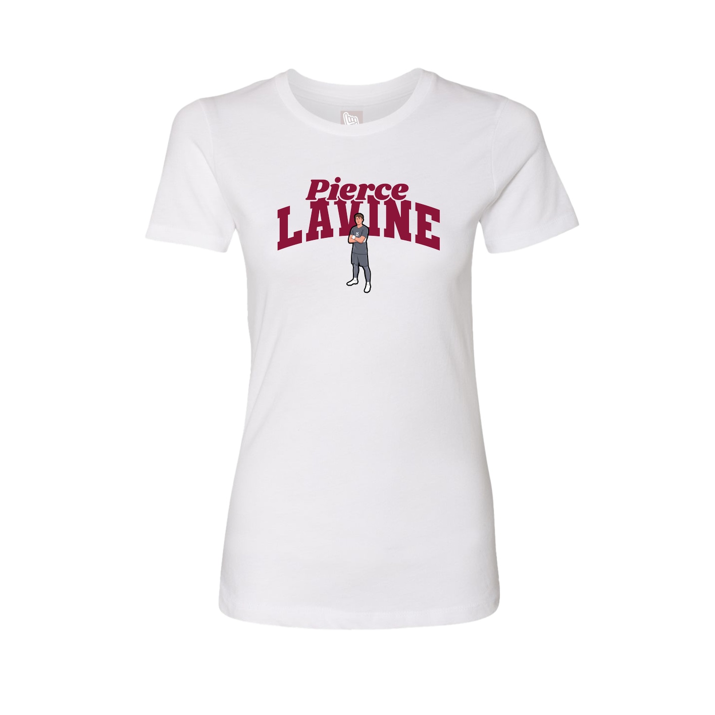 Fitted Women's Tee — Signature Arch in White