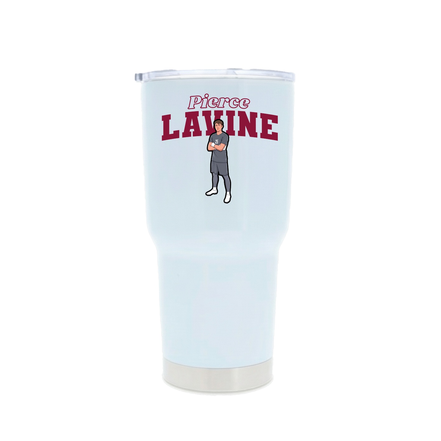 30oz Stainless Steel Tumbler — Name Arch in White