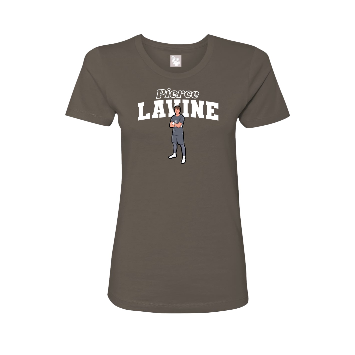 Fitted Women's Tee — Name Arch in Grey