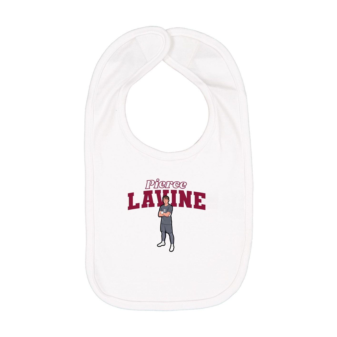Infant Bib — Name Arch in White