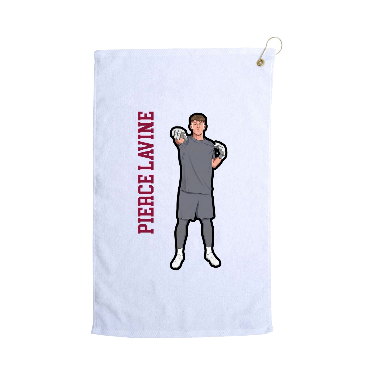 Golf Towel — Name Vertical in White