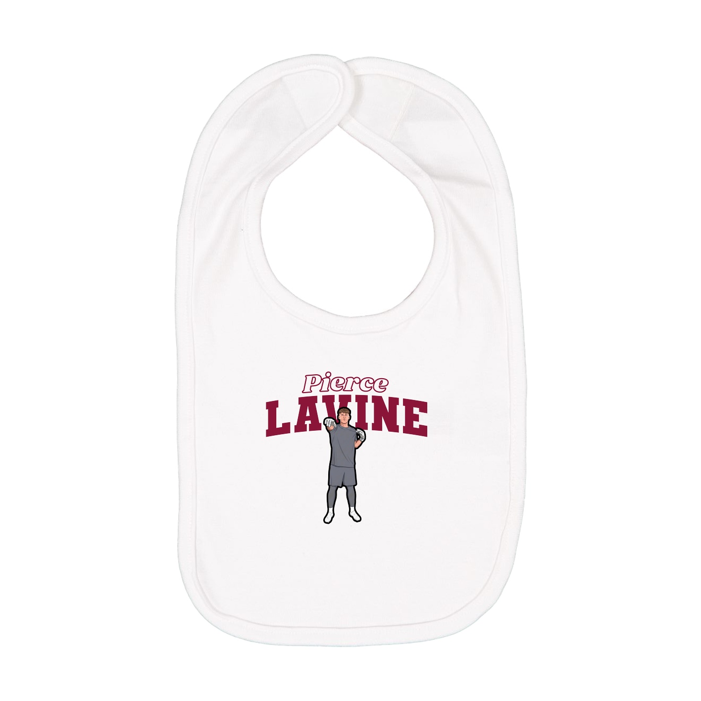 Infant Bib — Name Arch in White