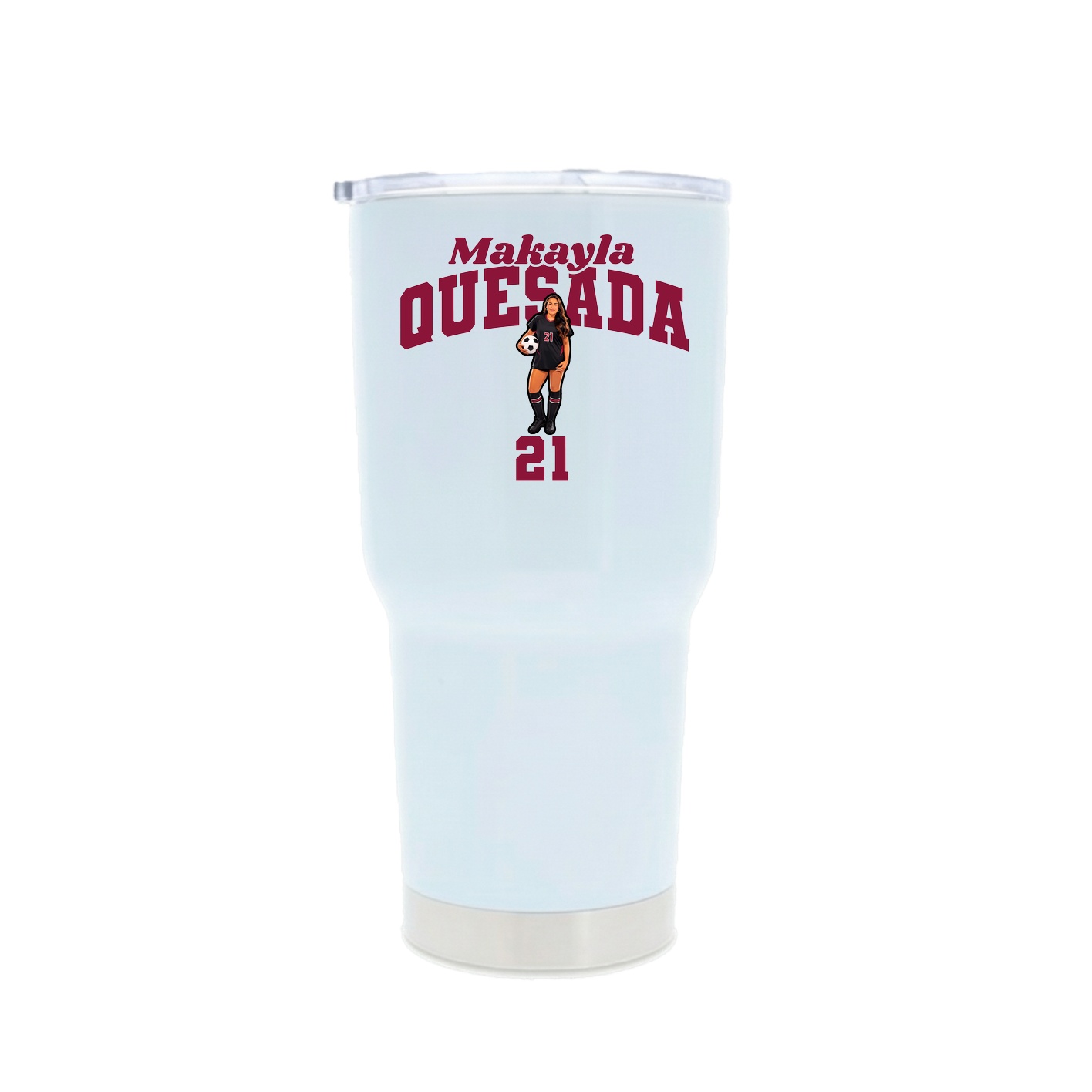 30oz Stainless Steel Tumbler — Signature Arch in White