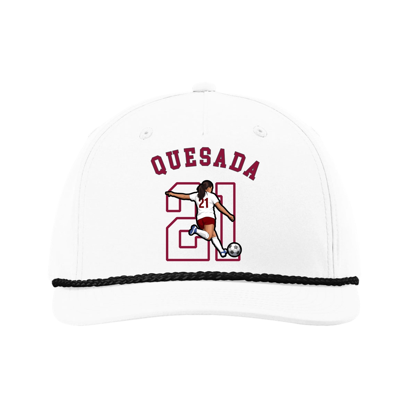 Five-Panel Classic Rope Cap — Shirsey Arch in White