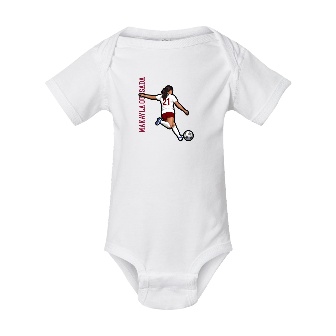 Baby Onesie — Name Vertical in White