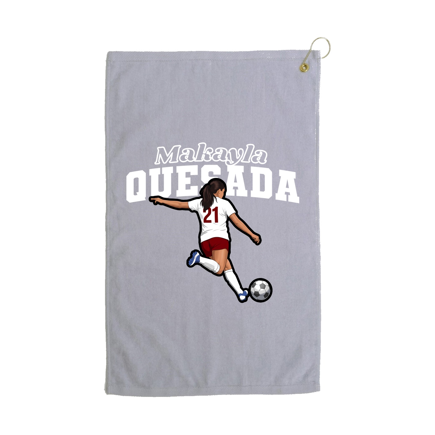 Golf Towel — Name Arch in Grey