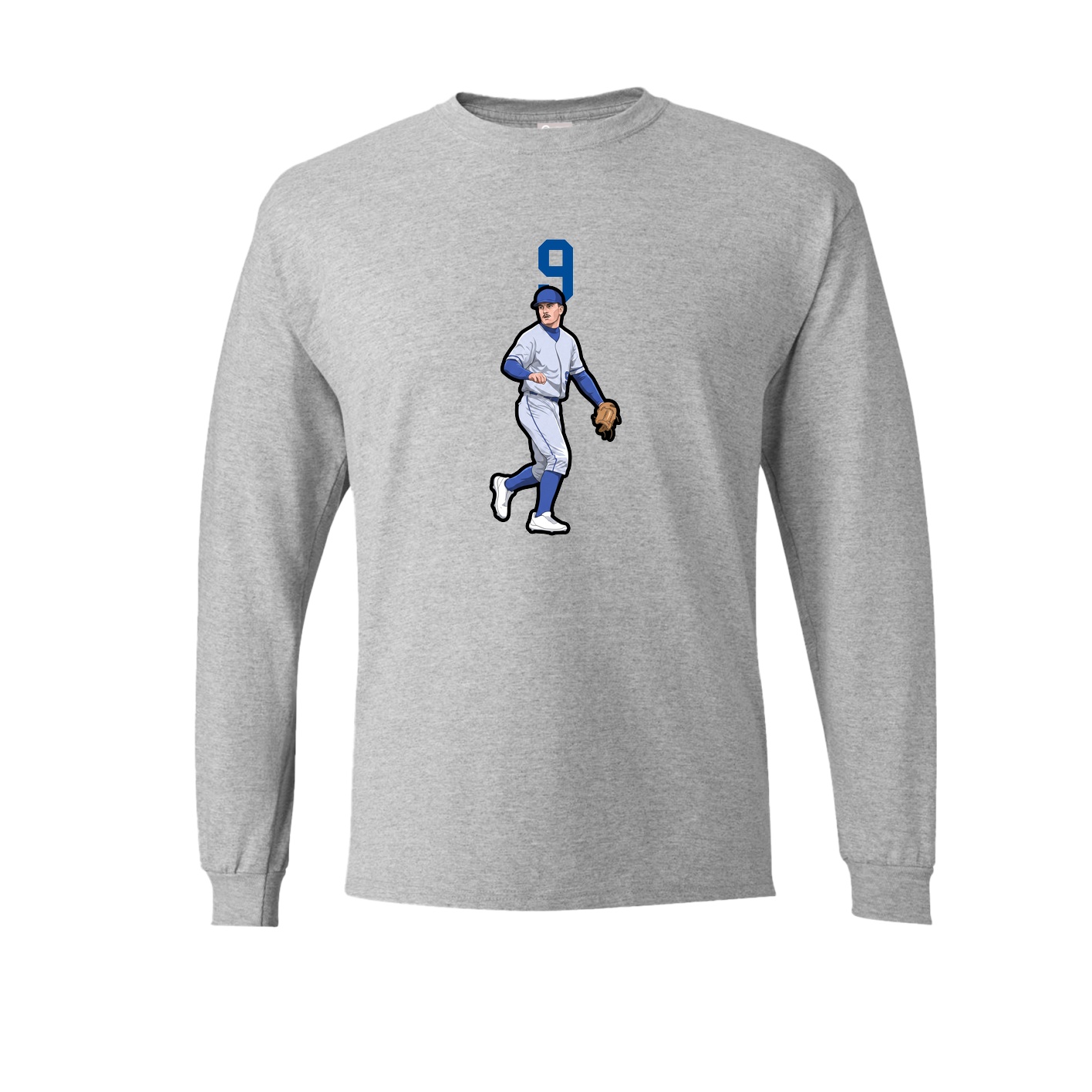 Long Sleeve Tee — Number Top in Grey