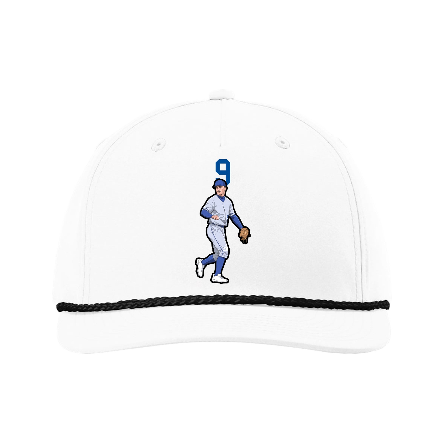 Five-Panel Classic Rope Cap — Number Top in White